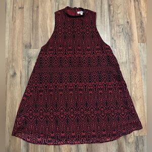 BB Dakota Red and Black Geometric Mini Dress